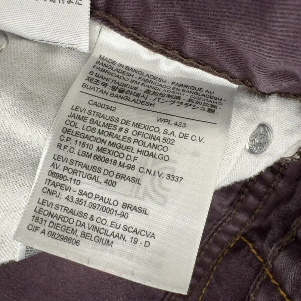 Levis 508 Jeans Mens 32x32 Purple Cotton Corduroy Tapered Casual Streetwear